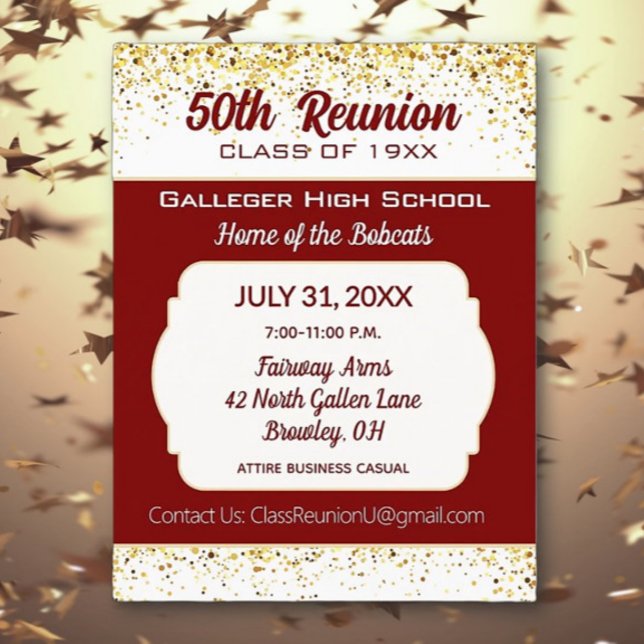 Cheers!  50th Class Reunion Invitation  Postcard (Creator Uploaded)