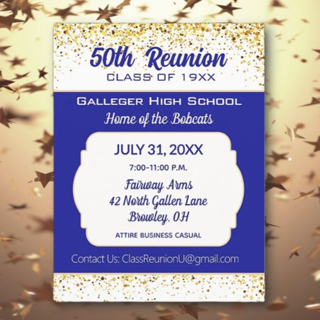 Cheers!  50th Class Reunion Invitation  Postcard (Creator Uploaded)