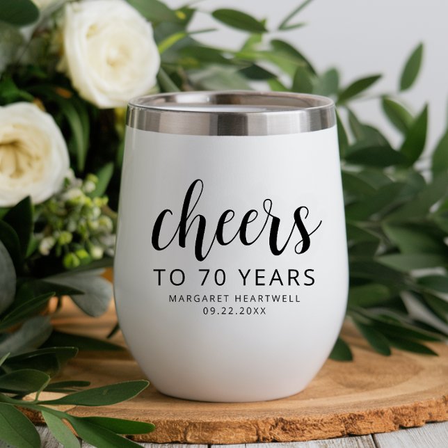 Cheers 70th Birthday Party Black Script (Creator Uploaded)