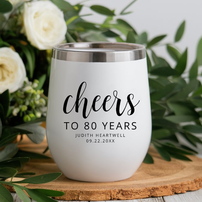 Cheers 80th Birthday Party Black Script (Creator Uploaded)