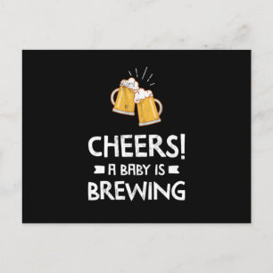 Cheers A Baby Is Brewing Funny Expectant Dad Beer Postcard