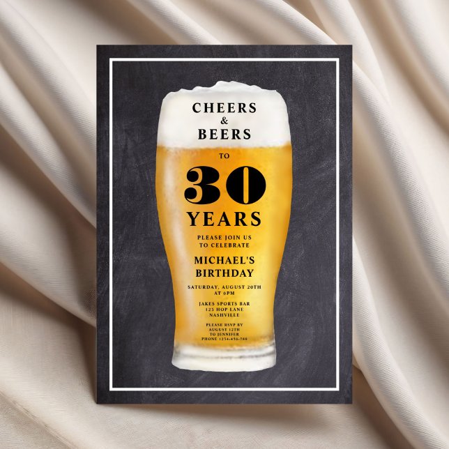Cheers And Beers 30th Birthday Invitation (Cheers And Beers 30th Birthday Invitation)