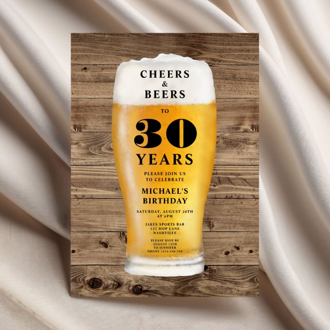 Cheers And Beers 30th Birthday Invitation (Cheers And Beers 30th Birthday Invitation)