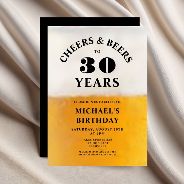 Cheers And Beers 30th Birthday Invitation (Cheers And Beers 30th Birthday Invitation)