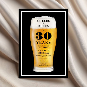 Cheers And Beers 30th Birthday Invitation
