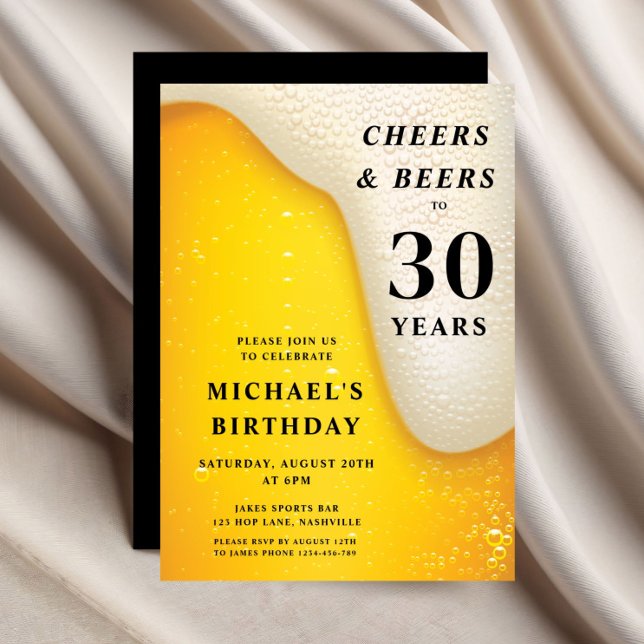 Cheers And Beers 30th Birthday Invitation (Cheers And Beers 30th Birthday Invitation)