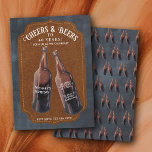 Cheers and Beers 40th Beer Birthday Party Invitation<br><div class="desc">A watercolor beer bottle illustration design. A retro look beer themed design perfect for adult birthday parties. An ideal illustration for anyone who loves beer,  brewery themes,  BBQ's,  summer parties and beer alcohol drinks.</div>