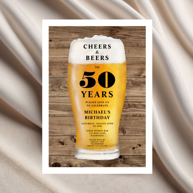 Cheers And Beers 50th Birthday Invitation (Cheers And Beers 50th Birthday Invitation)