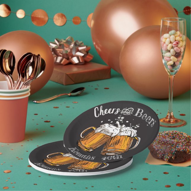 Cheers and Beers 60th 40th 50th 30th 21st  Paper Plate (Multi)