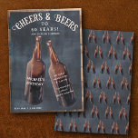 Cheers and Beers 60th Beer Birthday Party Invitation<br><div class="desc">A watercolor beer bottle illustration design. A retro look beer themed design perfect for adult birthday parties. An ideal illustration for anyone who loves beer,  brewery themes,  BBQ's,  summer parties and beer alcohol drinks.</div>