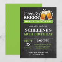 Cheers and Beers 60th Birthday Invitation Card