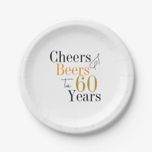 Cheers and Beers 60th Birthday Party Paper Plate