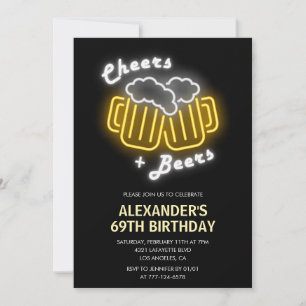 Cheers and Beers 69th birthday Invitation