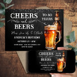 Cheers and Beers 80th Birthday Rustic Invitation<br><div class="desc">Cheers and Beers Birthday Invitations. Easy to personalize. All text is adjustable and easy to change for your own party needs. Chalkboard and rustic background elements. Fun Chalkboard swirls and flourishes. Watercolor beer mug. Invitations for him. Bar or backyard BBQ birthday design. Any age,  just change the text.</div>