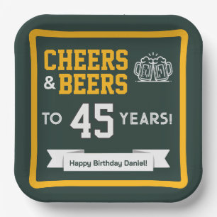 Cheers and Beers Adult Football Birthday Party Paper Plate
