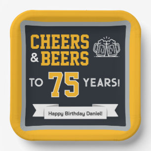 Cheers and Beers Adult Football Birthday Party Paper Plate