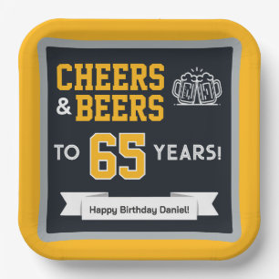 Cheers and Beers Adult Football Birthday Party Paper Plate
