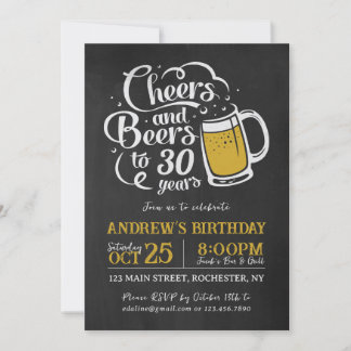 Cheers and Beers Birthday Invitation