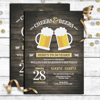 Cheers and Beers Birthday Party Invitation