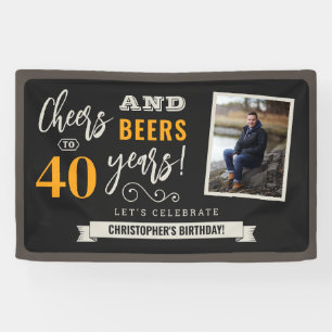 Cheers and Beers Birthday Photo Banner - 2.5'x4'