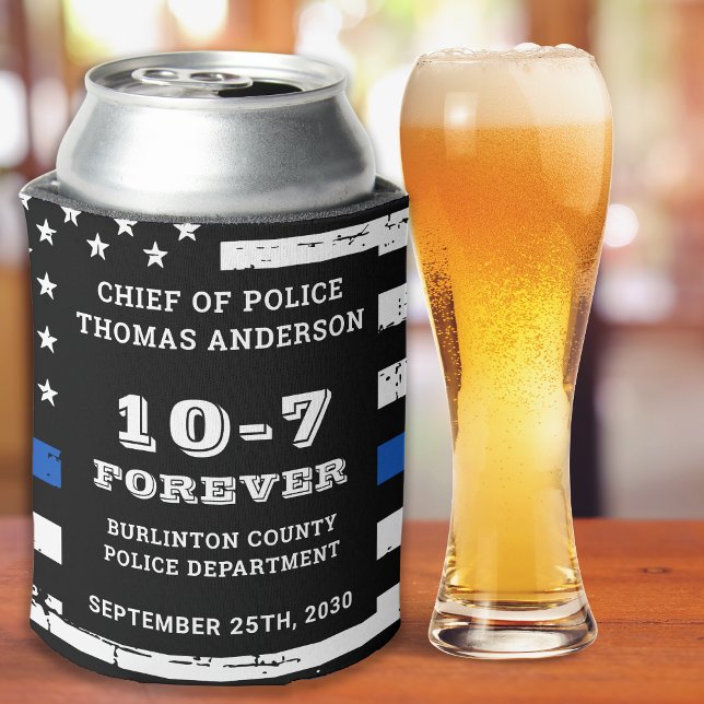 Cheers And Beers Custom 10-7 Police Retirement Can Cooler (Creator Uploaded)