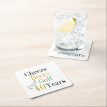 Cheers and Beers Golf 40th Birthday Party Square Paper Coaster<br><div class="desc">This is a cool and modern, 40th birthday, golf party design. It is a simple, minimal design, in classic black and white, with gold, orange and green coloured typography. Perfect for a cool and fun, golf and beer themed, 40th birthday party. This design is fully customizable, simply use the personalize...</div>