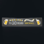Cheers and Beers Happy 30th Birthday Banner<br><div class="desc">Cheers and Beers Happy 30th Birthday Banner. For further customization,  please click the "Customize it" button and use our design tool to modify this template.</div>