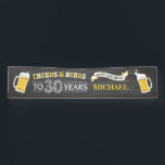 Cheers and Beers Happy 30th Birthday Banner<br><div class="desc">Cheers and Beers Happy 30th Birthday Banner. For further customization,  please click the "Customize it" button and use our design tool to modify this template.</div>