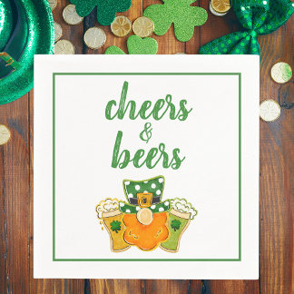 Cheers and Beers Leprechaun St Patrick's Day Party Napkin