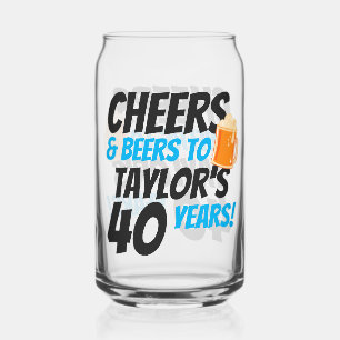 Cheers and Beers Personalized Birthday Can Glass