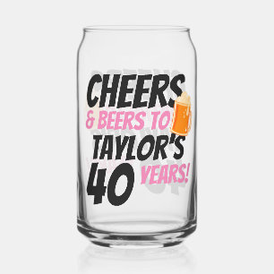Cheers and Beers Personalized Birthday Can Glass