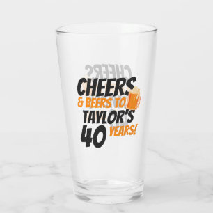 Cheers and Beers Personalized Birthday Glass