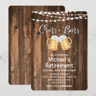 Cheers and Beers Retirement Invitation