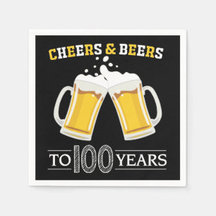 Cheers and Beers to 100 Years Napkins