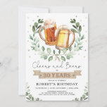 Cheers and Beers to 30 Years Adult Men Birthday Invitation<br><div class="desc">Cheers and Beers to 30 Years!  Personalize this fun beer-themed birthday invitation with your details. Use the design tools to edit the text,  change font colour and style to create a unique one of a kind invitation design.</div>