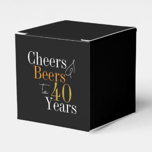 Cheers and beers to 40 years 40th Birthday Party Favor Box