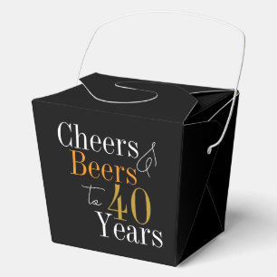 Cheers and beers to 40 years 40th Birthday Party Favor Box