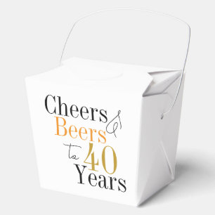 Cheers and beers to 40 years Birthday Party Favor Box