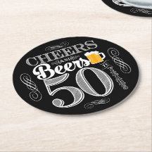 Cheers and Beers to 50 Years Drink Coasters