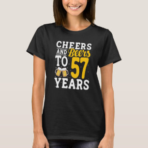 Cheers and Beers To 57 Years Beer Drinking 57 Year T-Shirt
