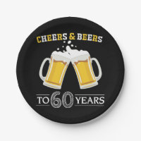Cheers and Beers to 60 Years Paper Plate