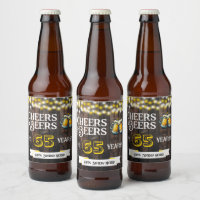 Cheers and Beers to 65 Years Rustic Birthday