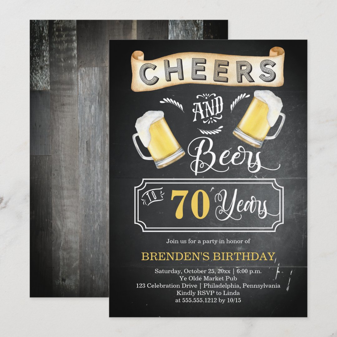 50 Runde Aufkleber 'Cheers To 70 Years' – Perfekt Für Die 70. Geburtstagsparty (5 Cm Durchmesser)