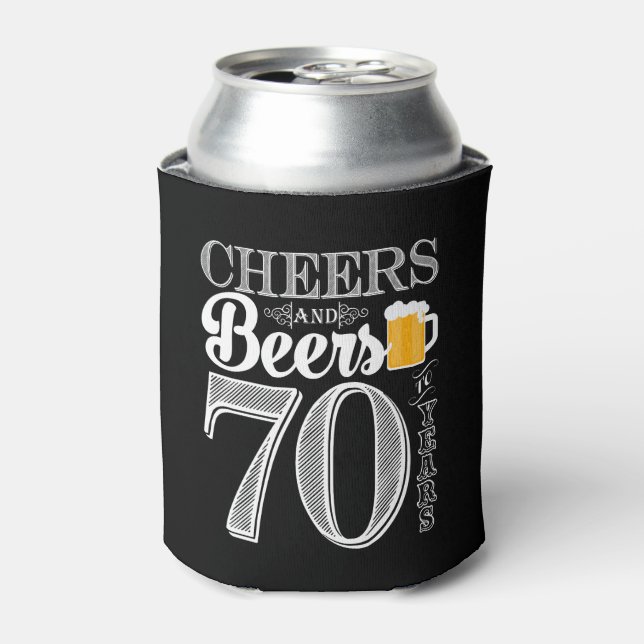 Cheers and Beers to 70 Years Can Cooler (Can Front)