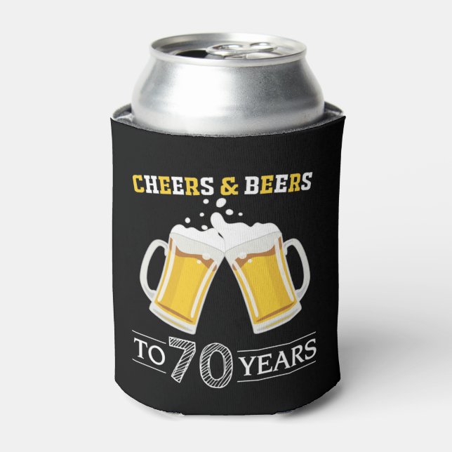 Cheers and Beers to 70 Years Can Cooler (Can Front)