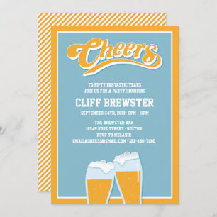 Cheers and Beers to Birthday Years Invitation