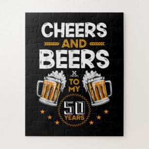 Cheers and Beers To My 50 Years Jigsaw Puzzle