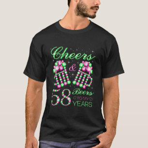Cheers And Beers To My 58 Years Old 58Th Birthday  T-Shirt