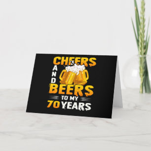Cheers And Beers To My 70 Years 70th Birthday Gift Card