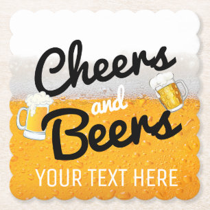 Cheers and Bees Frosty Icy Cold Beer Paper Coaster